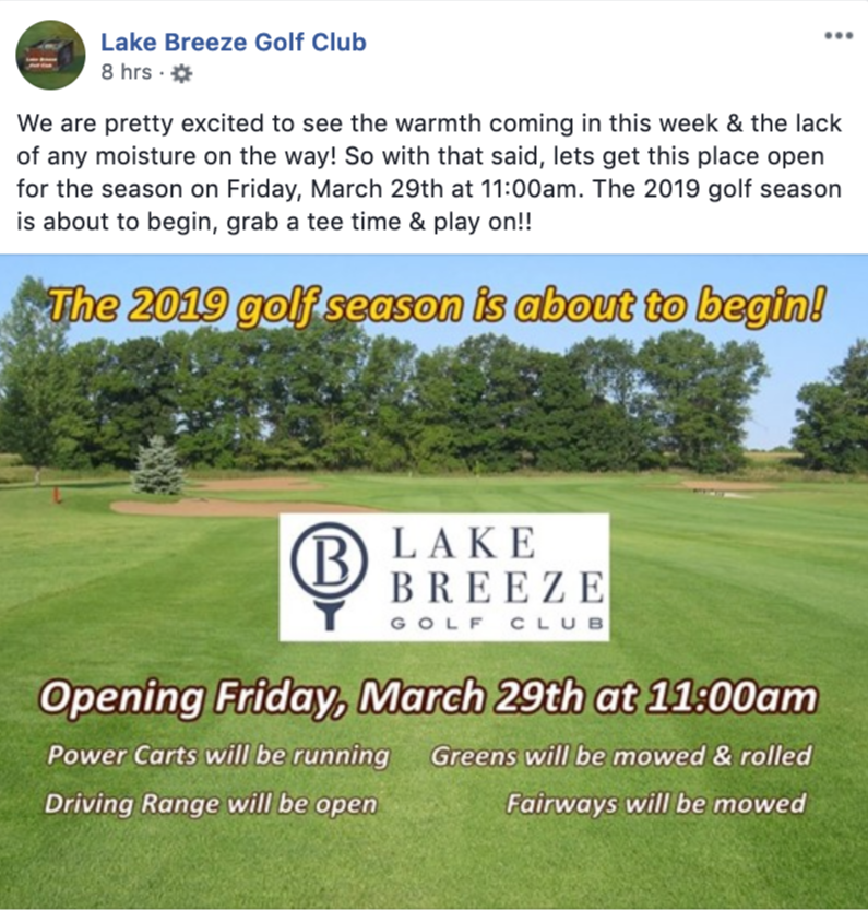 Lake Breeze GC set to open
